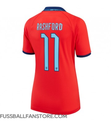 England Marcus Rashford #11 Replik Auswärtstrikot Damen WM 2022 Kurzarm
